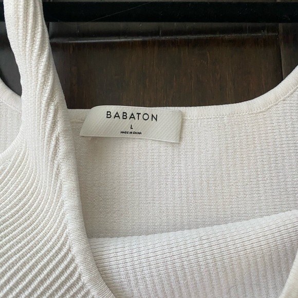 Babaton White Ribbed Tank Top - Picture 3 of 3